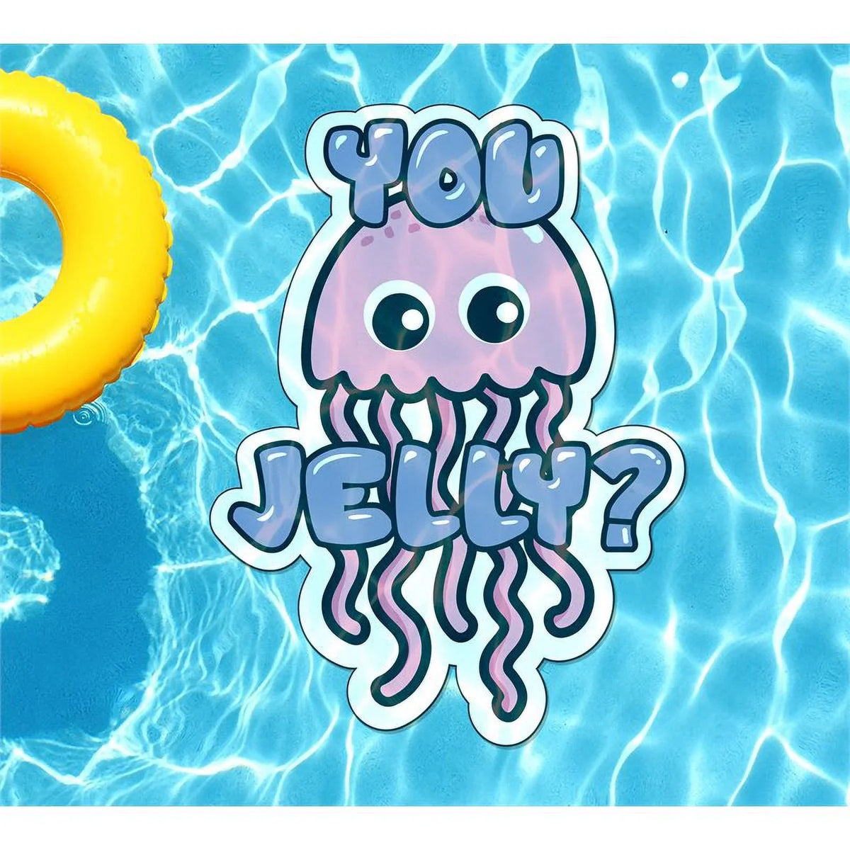 Sizelick Woody's 60" You Jelly Vinyl Underwater Pool Mat Tattoo in Pink/Purple