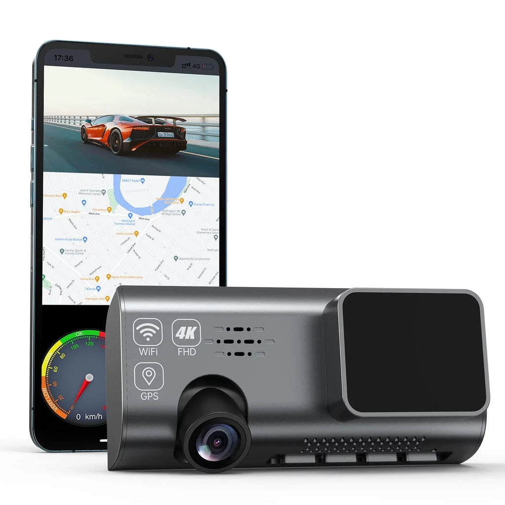 4k Dash Cam Front, Sizemanic Dash Camera for Cars Built with WiFi GPSize 3.16” IPSize Sizecreen, Car Dashboard Recorder 170° Wide Angle, WDR,24H Parking Mode, Night Vision, Loop Recording