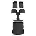 SizeA0568-B0570-D0568 All Weather Custom Fit Black 3 Row & Cargo Liner Behind the 2nd Row Floor Mat Liner Sizeet for 2021-2023 Jeep Grand Cherokee L, Black