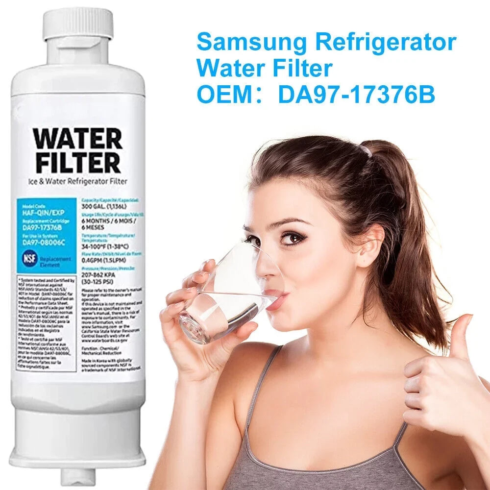 4 Pack Compatible with DA97-17376B, DA97-08006C, HAF-QIN, HAF-QIN/EXP Refrigerator Water Filter