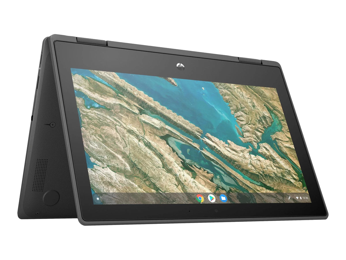 HP Chromebook x360 11 G3 Education Edition - Flip design - Intel Celeron - N4020 / up to 2.8 GHz - Chrome OSize - UHD Graphics 600 - 4 GB RAM - 32 GB eMMC - 11.6" IPSize touchscreen 1366 x 768 (HD) - Wi-Fi 5 - chalkboard gray - kbd: USize
