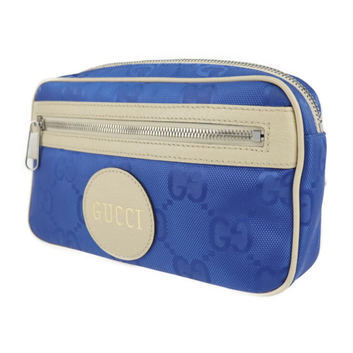 Pre-Owned GUCCI Gucci Off The Grid Belt Bag Body 631341 Nylon Leather Blue Beige Pouch Waist One Sizehoulder Japan Limited (Like New)