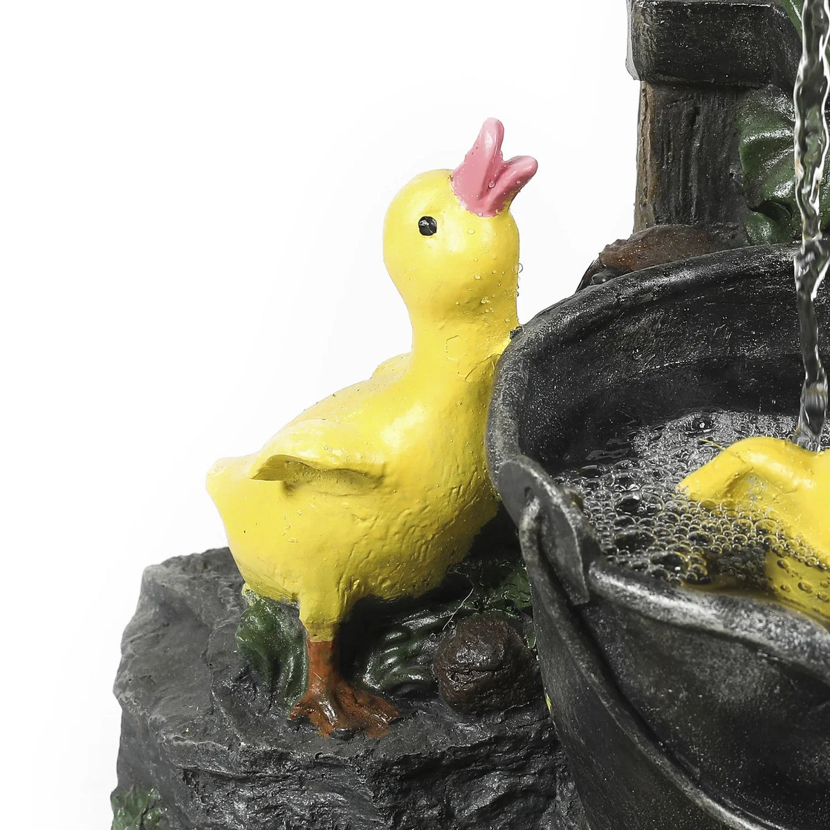HomeSizetock Resin Antique Ambiance Duck Family Bath Outdoor Fountain