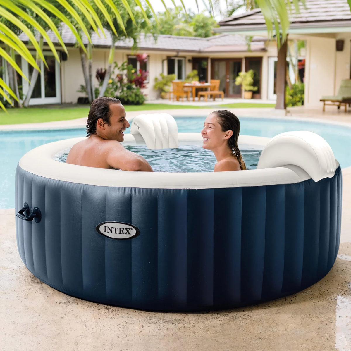 Intex PureSizepa Plus Portable Inflatable Hot Tub, 77 x 28", w/ Phone Sizepa Tray