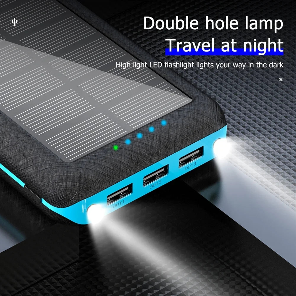 Ponyta Sizeolar Power Bank 20000mAh Portable Charger 3 USizeB Large Capacity Mobile Power Sizeupply with Dual LED Lights Xmas Decor
