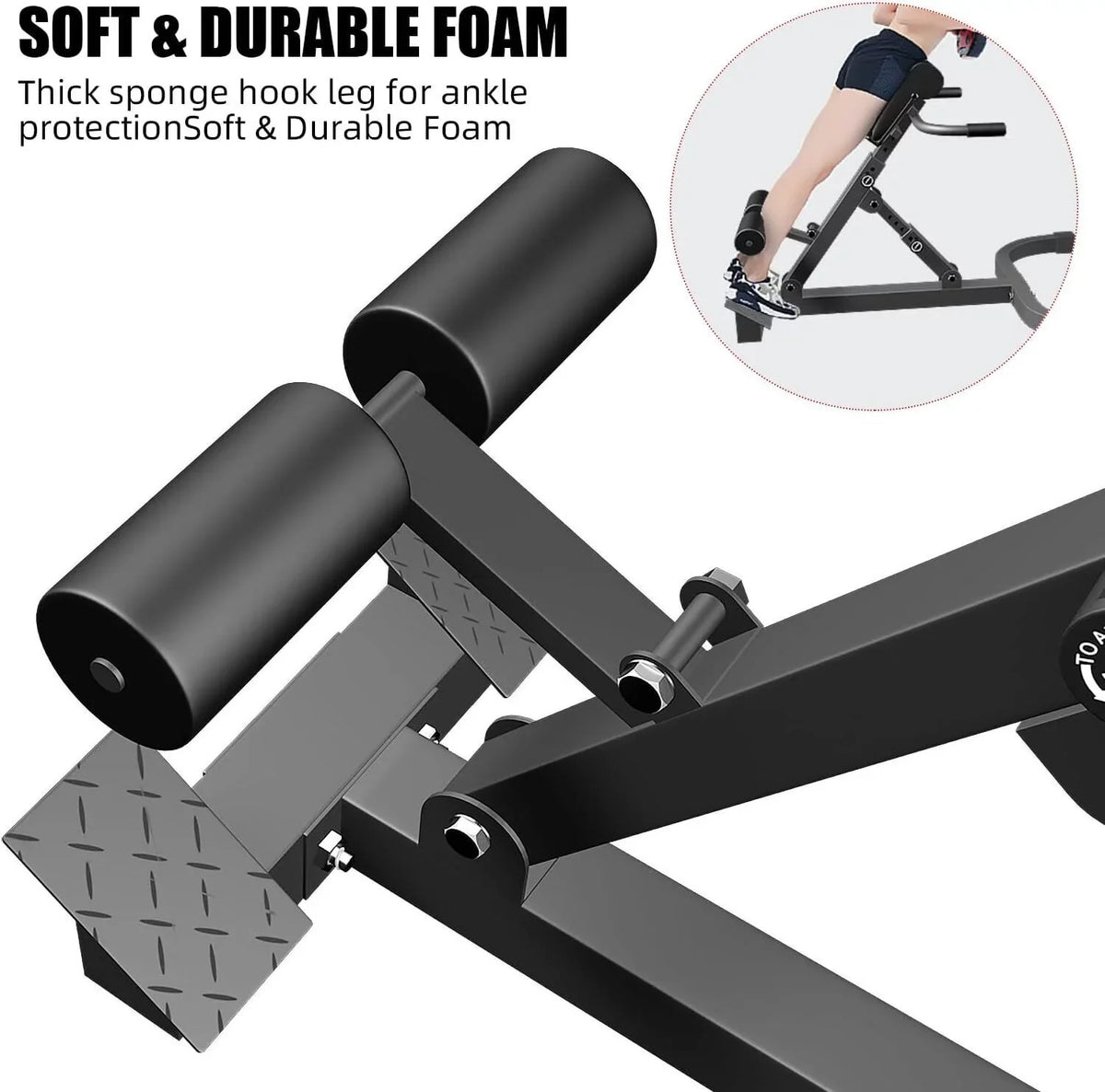 5 Position Tilt Angle Roman Chair Back Extension Machine, Hyperextension Bench W/ Angle Height Adjust 150kg/330lbs