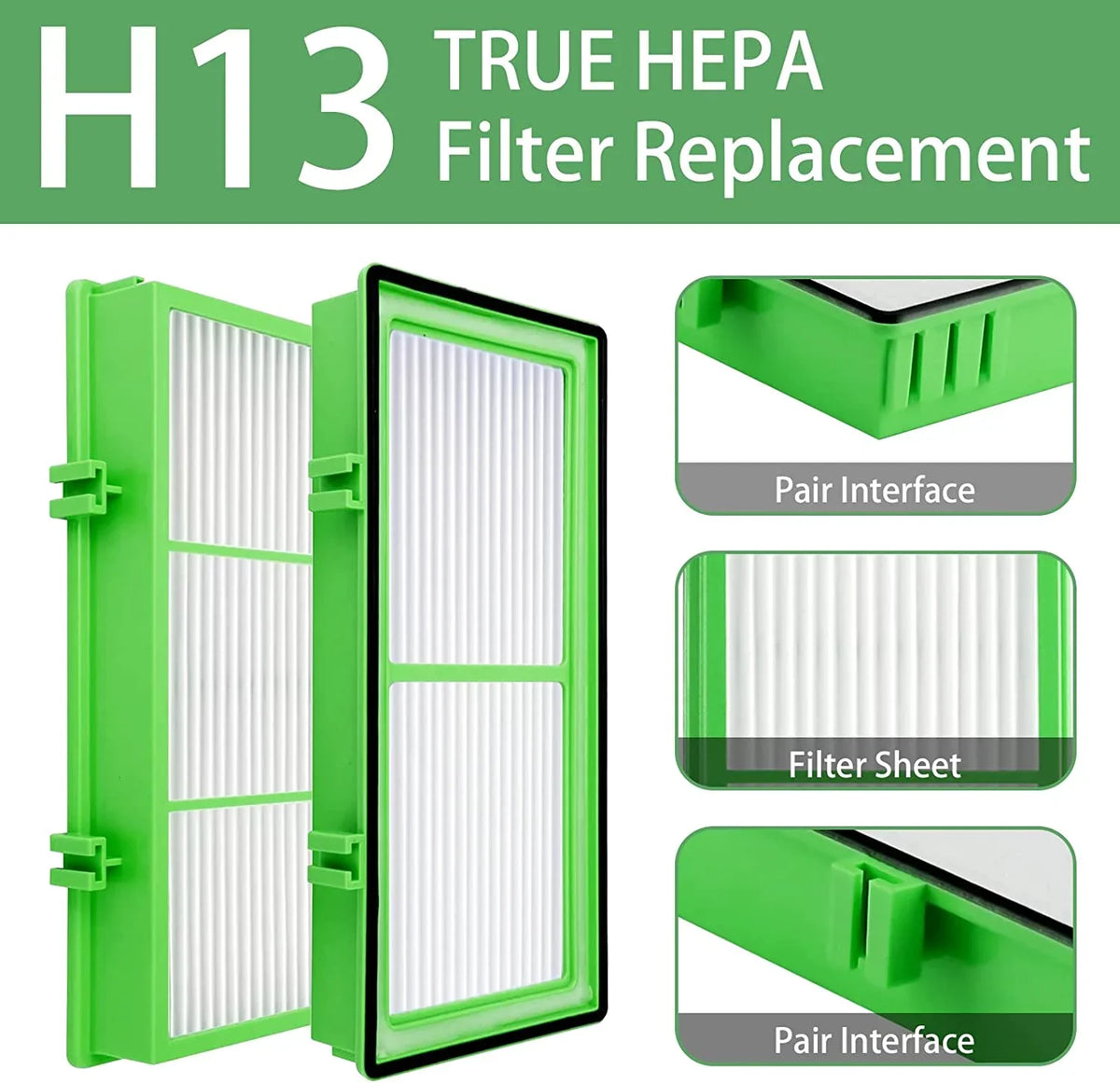 HAPF300AHD Remover True HEPA Filter compatible with Holmes Aer1Sizeeries Air Purifier, HAPF30AT True HEPA Allergen Remover, Parts HAPF300AH-U4R & HAP242-NUC (4 True HEPA + 8 Pre Filter)