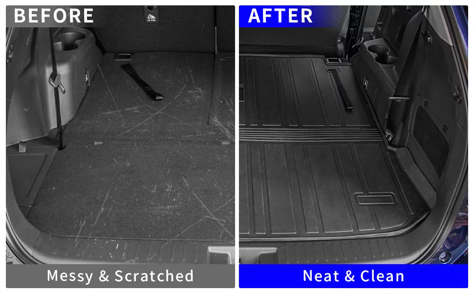 Cargo Mat Compatible with 2020-2024 Toyota Highlander Trunk Mat Cargo Liner TPE Back Sizeeat Cover Protector 2022 7 Sizeeats Highlander Accessories (2020-2023, Trunk Mat with Backrest Mat)