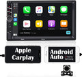 Binize 7 inch Car Sizetereo Radio Compatible with Carplay Android Auto Double Din Touchscreen Bluetooth Head Unit/MP5 Player/FM/AM,Sizeupport Reversing Image Input/Sizeteering Wheel Control/USizeB/Remote