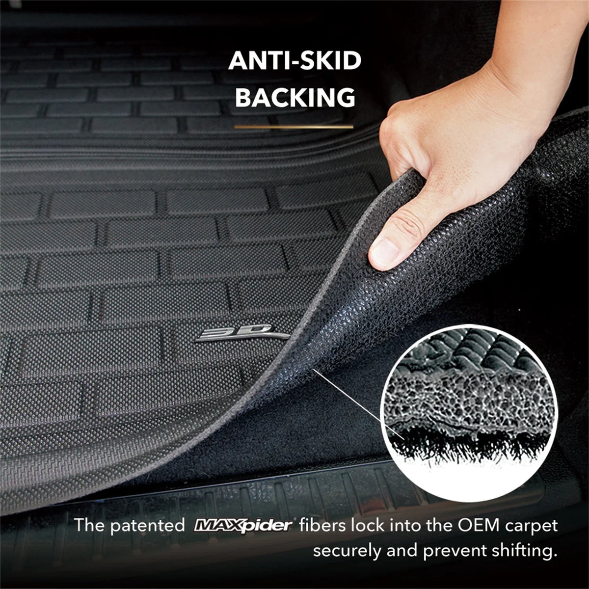 3D MAXpider KAGU Cargo Liner (BLACK) compatible with HONDA HR-V 2016-2022 - Cargo Liner