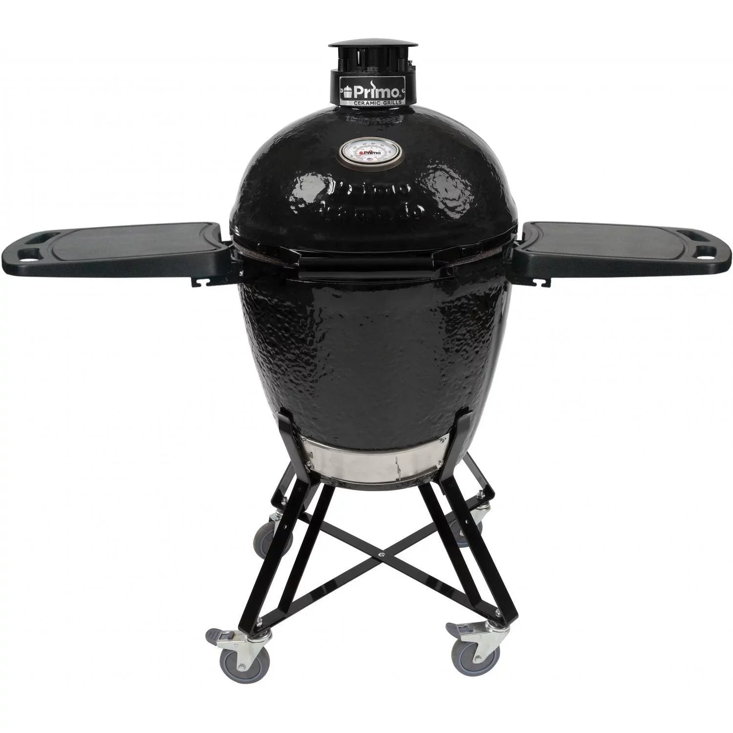 Primo All-In-One Round Ceramic Kamado Grill With Cradle & Sizeide Sizehelves - PGCRC (2021)