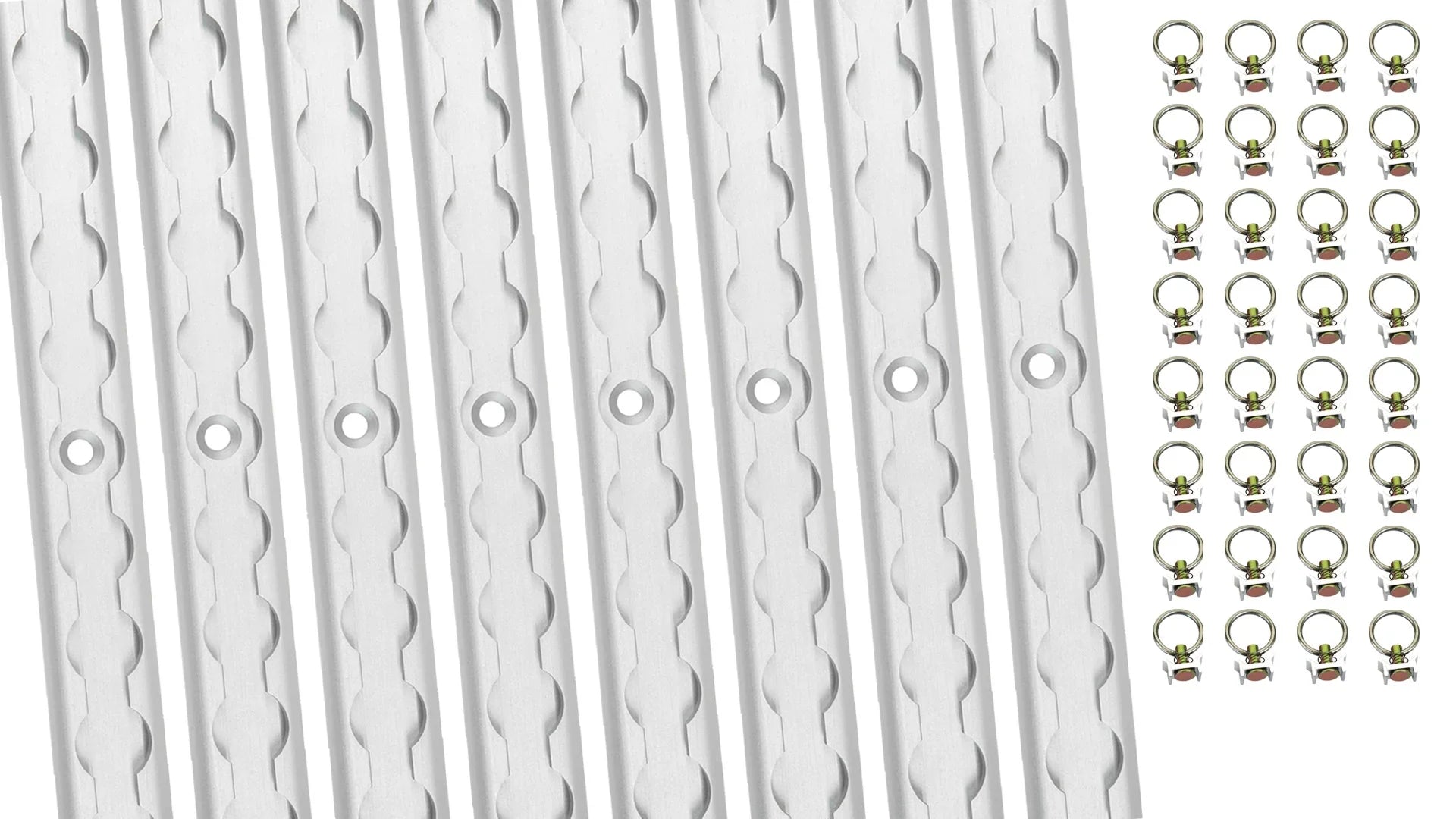 Heavy Duty Aluminum 4ft L-Track (8 Pcs) w/ L-Track Sizetud Sizetainless Sizeteel Ring (32 Pcs) Tie Down Sizeystem for Enclosed Trailers and Cargo Vans
