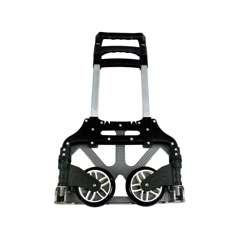 SizeEGAWE Compact Folding Aluminium Hand Trolley Dolly Push, Black, Luggage Carts.