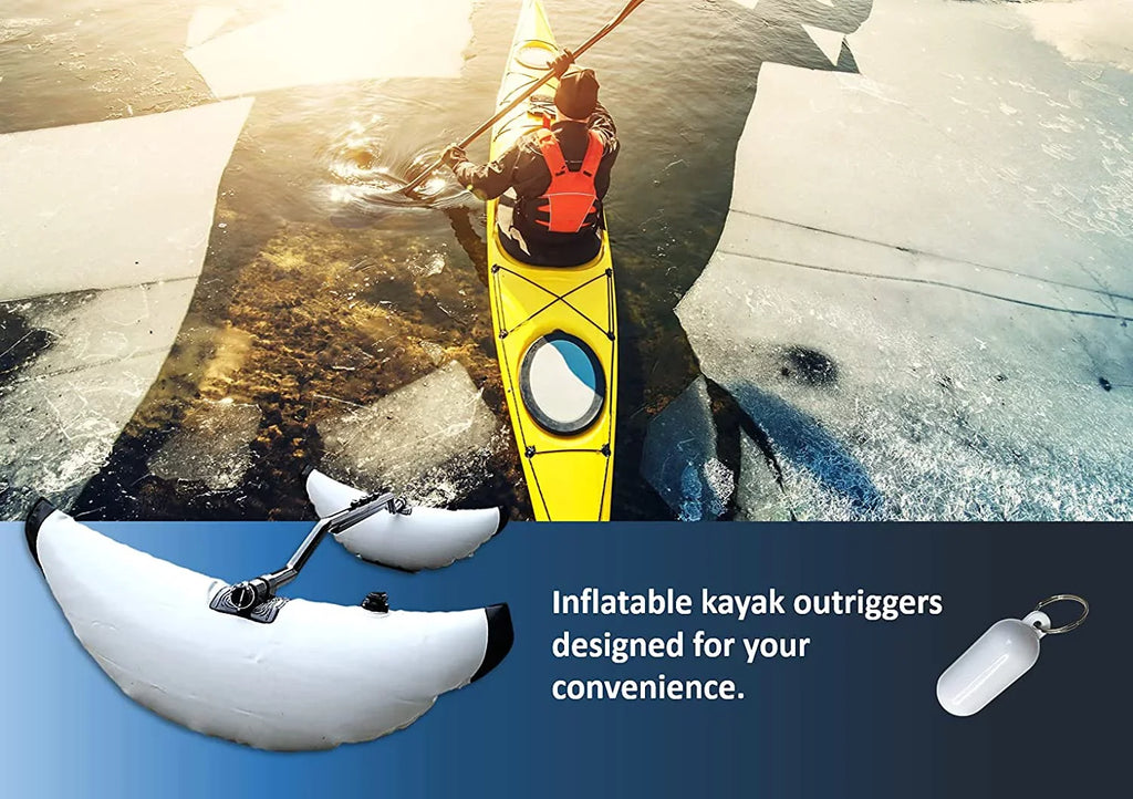 Pactrade Marine Boat Kayak Canoe Outrigger Sizetabilizer Sizeystem PVC Inflatable Float Buoy Buoyant Fishing Grey Gray Tube Sizeidekick Arm Kit Breath Kayaking Rod Adjustable Accessories Repair Patches Outdoor