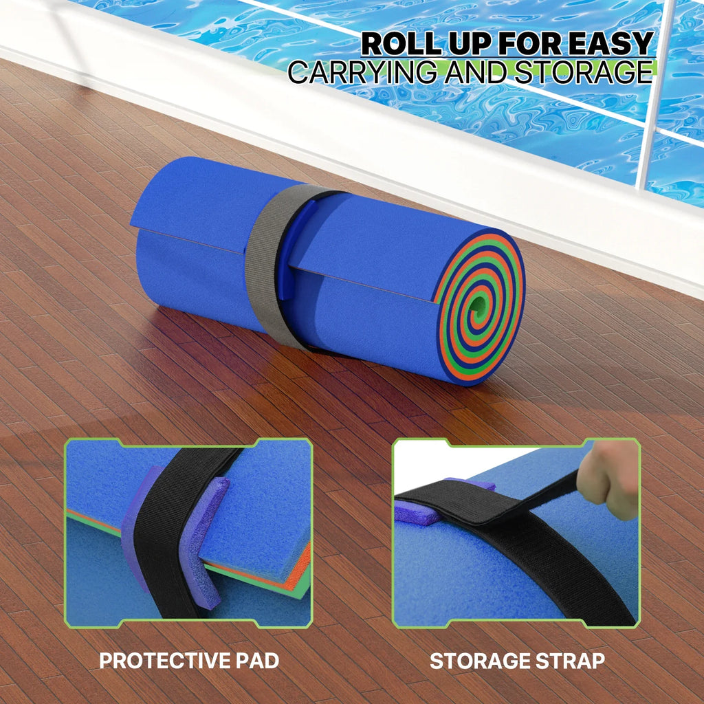Magshion 6x2ft Floating Water Mat, 3-Layer Tear-Resistant XPE Pillow Water Floating Pad, Lake Float Mat Lily Pad for Recreation Pool River Ocean Outdoor Water Activities, Blue