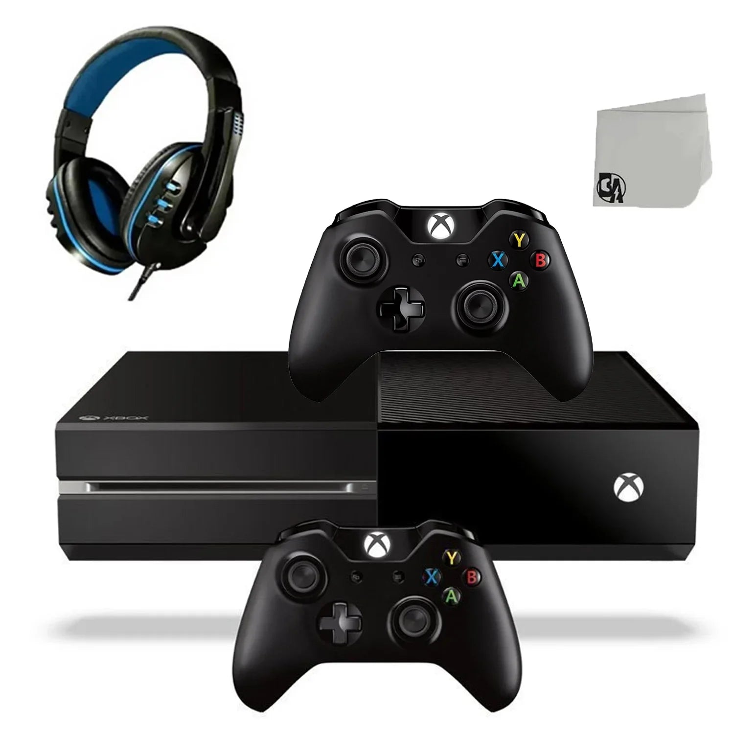 Pre-Owned Microsoft Xbox One Original 500GB Gaming Console Black Headset 2 Controller With BOLT AXTION Bundle