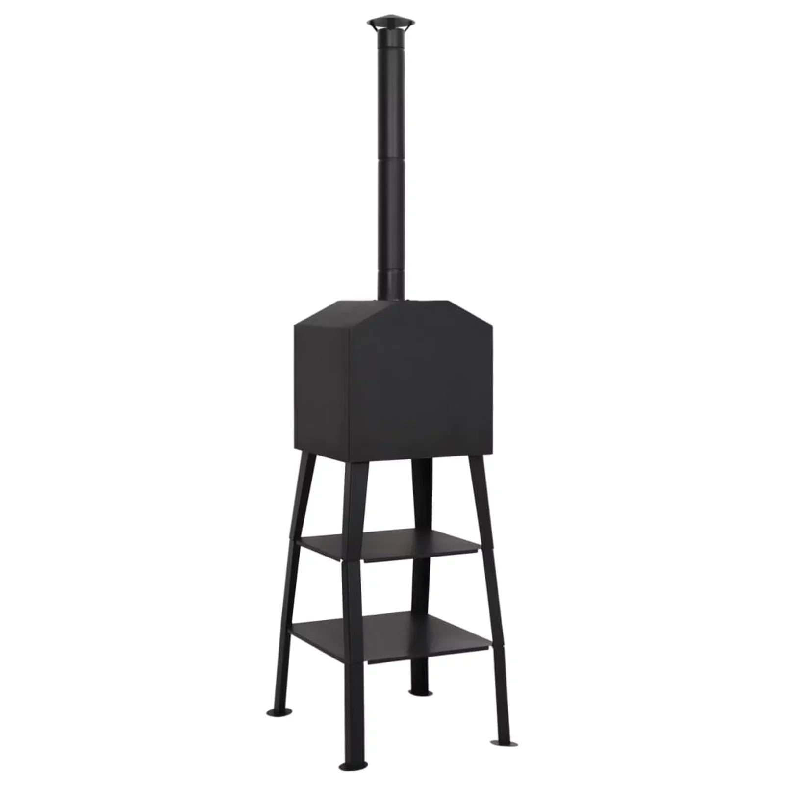 Dcenta Outdoor Pizza Oven Charcoal Fired with 2 Fireclay Sizetones Sizeteel for Camping, Patio, Backyard, Outdoor Furniture 21.3 x 23.2 x 79.9 Inches (W x D x H)