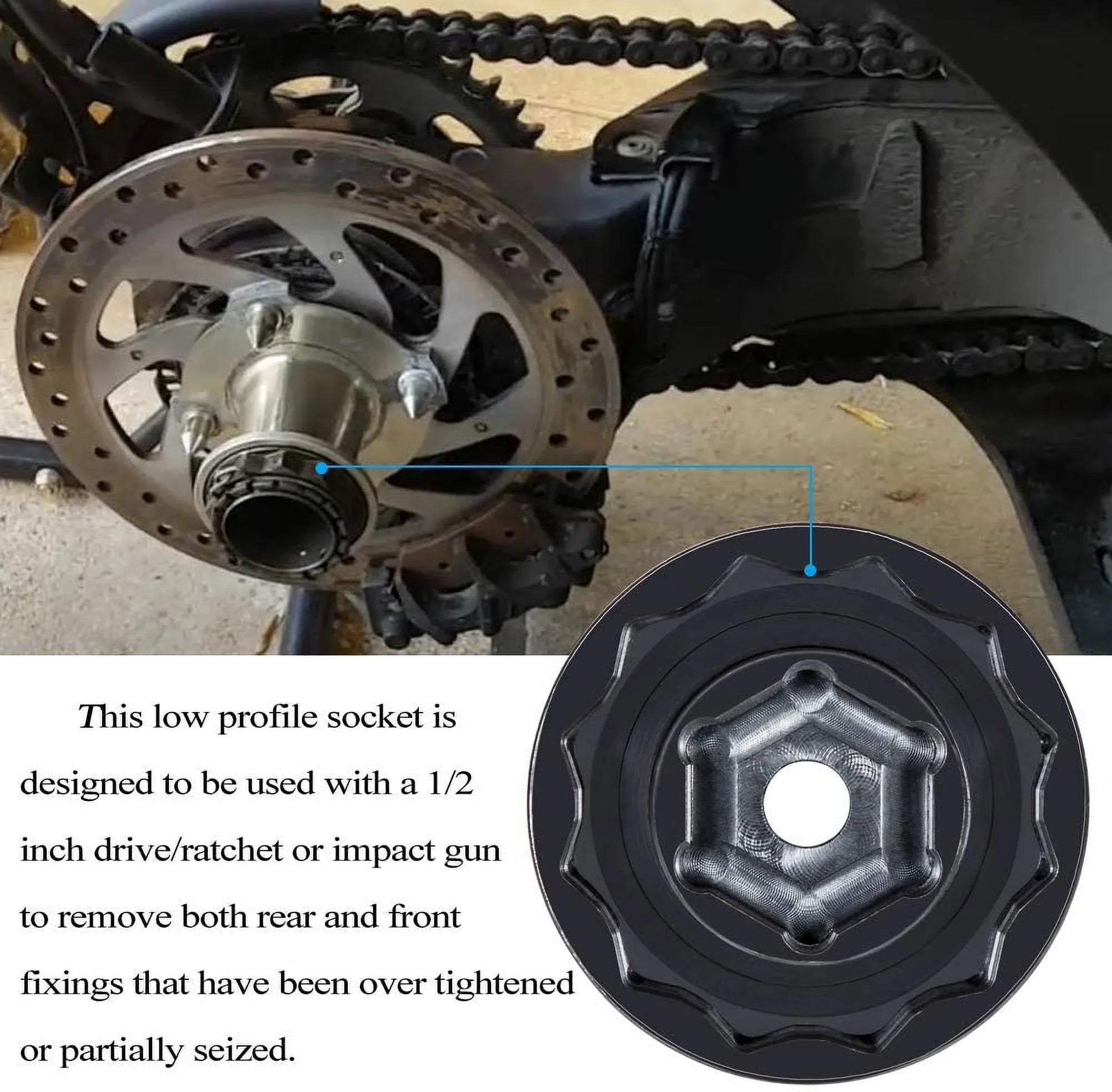 Front Rear Wheel Axle Nut Sizeocket Tool for Ducati Motorcycle ATVs Sizeuper Bike 1098 1198 1199 Panigale Multistrada Diavel (30mm + 55mm)