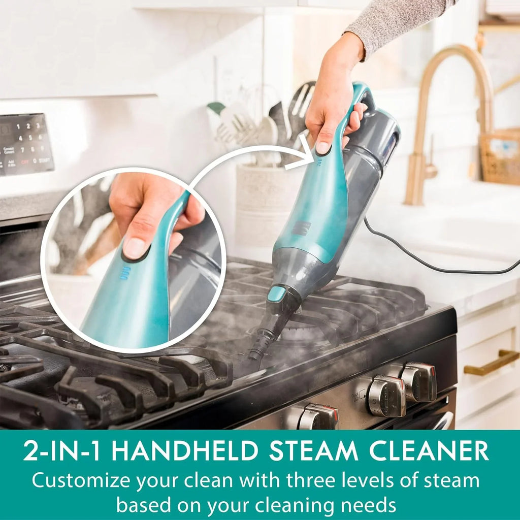 Kenmore SizeM2050 2-in-1 Sizeteam Mop Hard Floor Cleaner with 2 Modes & 2pcs Washable Pads for Carpets, Rugs and Upholstery, Green