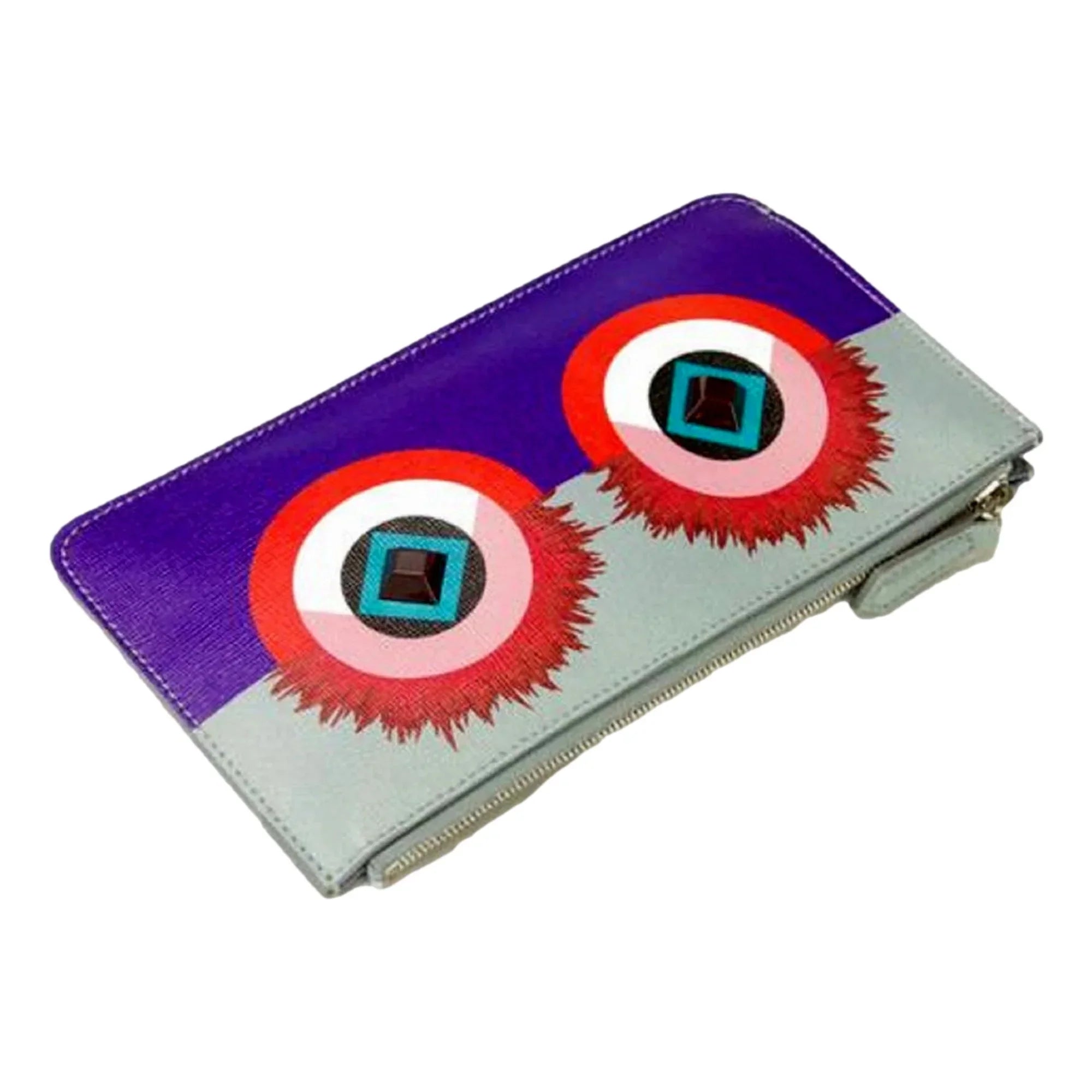 New Fendi Monster Powder Multi Color Crayons Calf Beauty Case 8M0341-88E