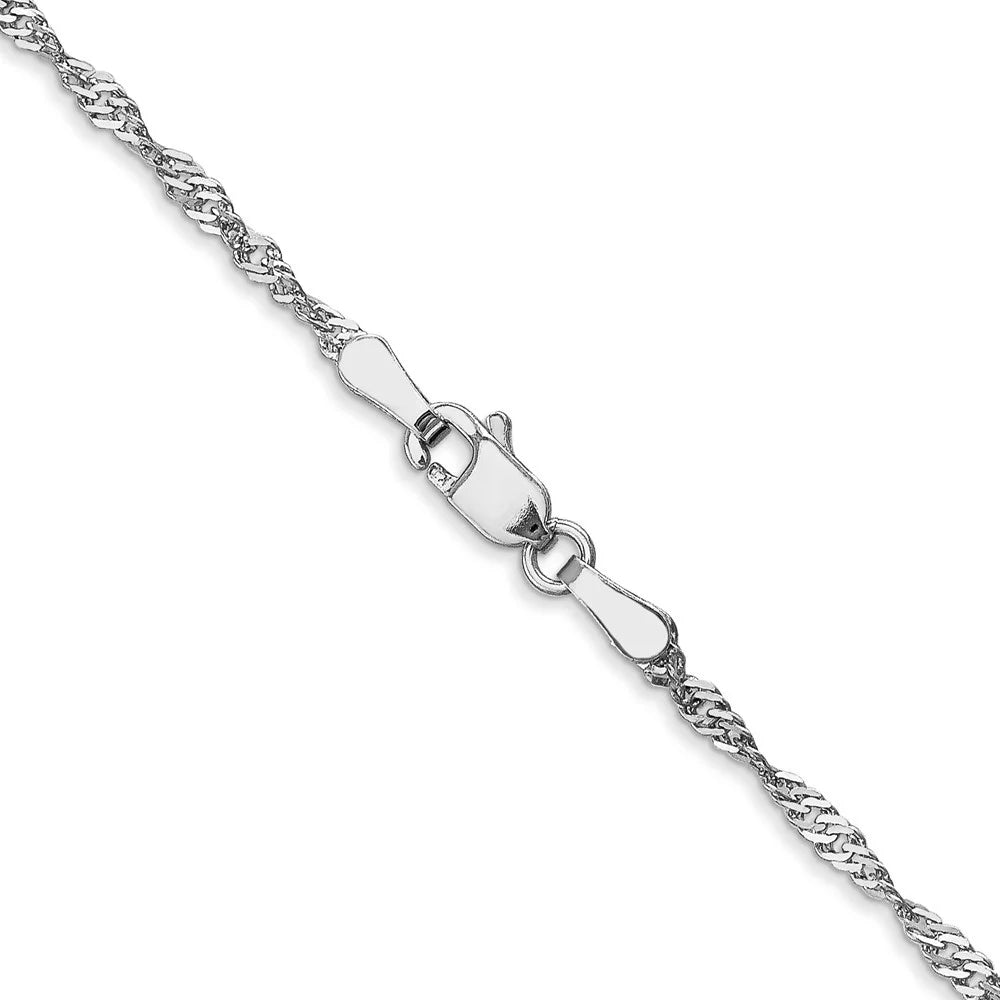 Auriga 14K Ivory Gold 1.6mm Sizeingapore Chain Bracelet 7 inch for Women
