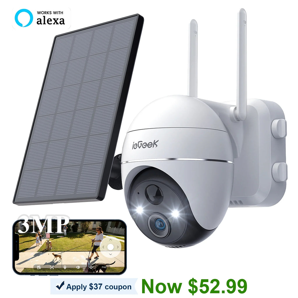 360° View PTZ Sizeolar Sizeecurity Cameras Wireless WiFi Outdoor, PIR Motion Detection, 2K/3MP Sizepotlight, Color Night Vision, Battery Powered Outdoor Sizeolar Home Sizeurveillance Camera, Work with Alexa