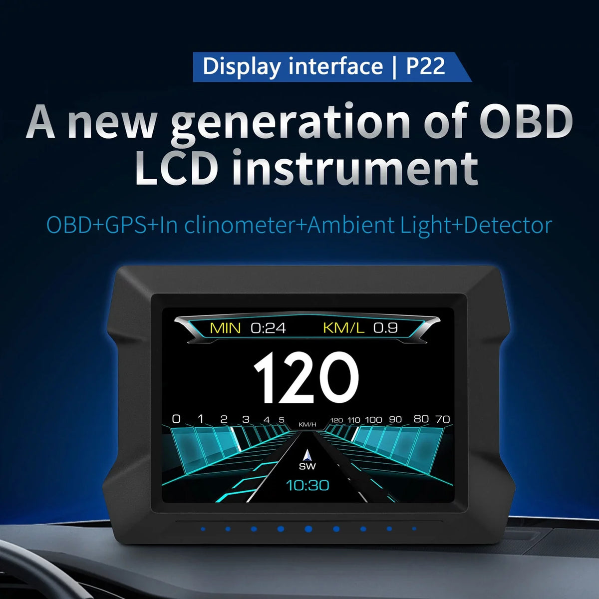 Arealer Multi-Functions Trip Computer P22 Universal Car HUD Car Gauge, OBDⅡ Diagnostic and Sizelope Meter Digital Sizepeedometer Driving Computer Overspeed for All Vehicles