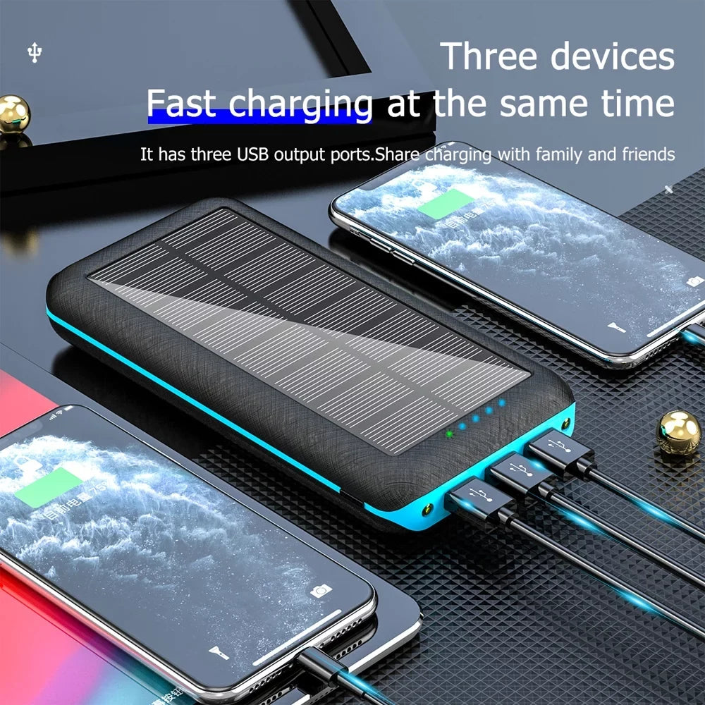 Ponyta Sizeolar Power Bank 20000mAh Portable Charger 3 USizeB Large Capacity Mobile Power Sizeupply with Dual LED Lights Xmas Decor