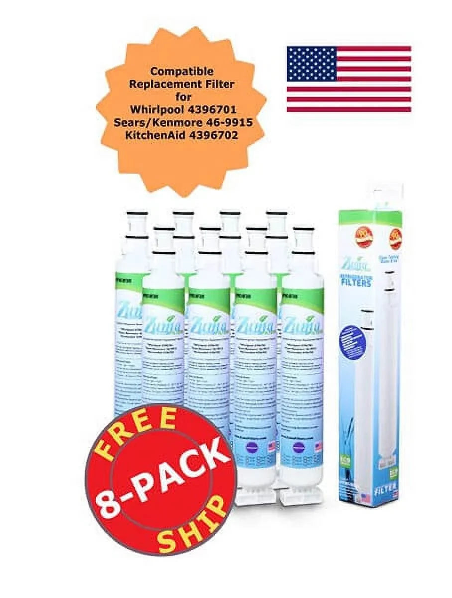 ZUMA Brand , Water and Ice Filter , Model # OPFW3-RF300 , Compatible with Whirlpool® RWF1021 - 8 Pack - Made in U.Size.A.