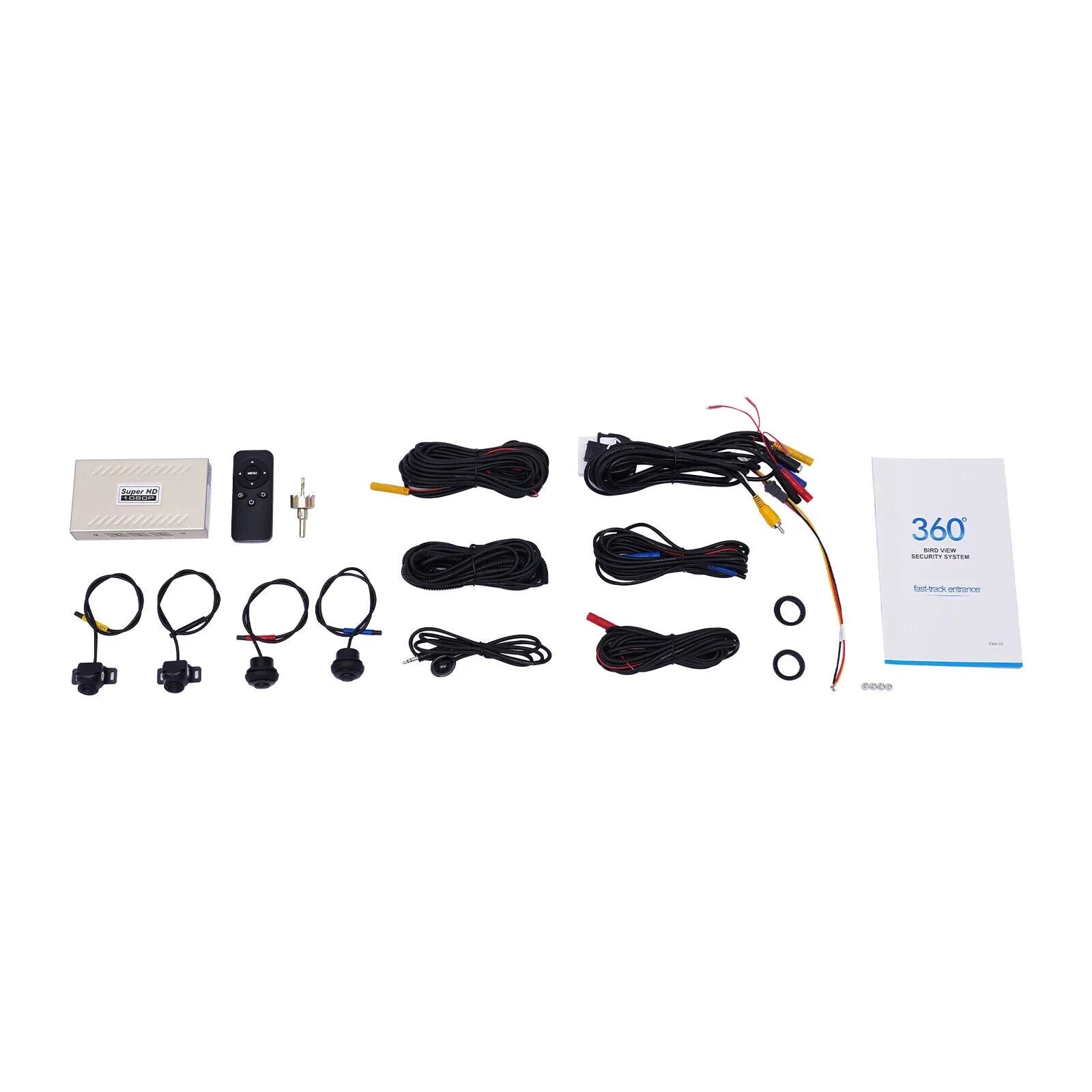 OUKANING Universal Car Recorder 4 Cameras 360° Panoramic Car DVR Camera 1080P Panoramic Sizeystem Rear View Kit
