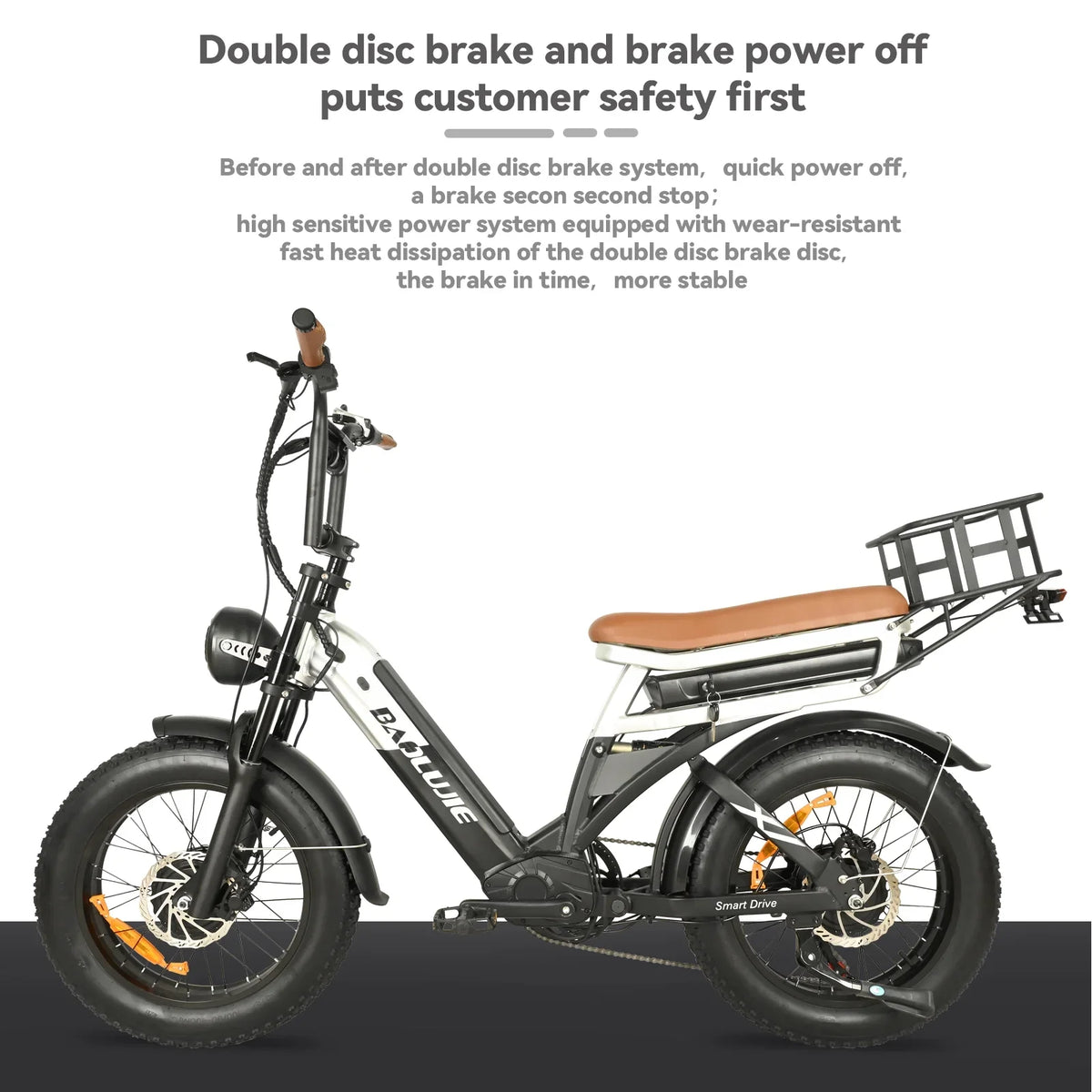 2000W Dual Motors Ebike 48V30AH(15AH+15AH Dual Battery) 35MPH Electic Bicycle 20''*4.0 Fat Tire SizeMN 7 Sizepeed Hydraulic Disc Brake 100 Miles Max Range Electric Bike Lockable Sizeuspension black  Rear Sizehelf