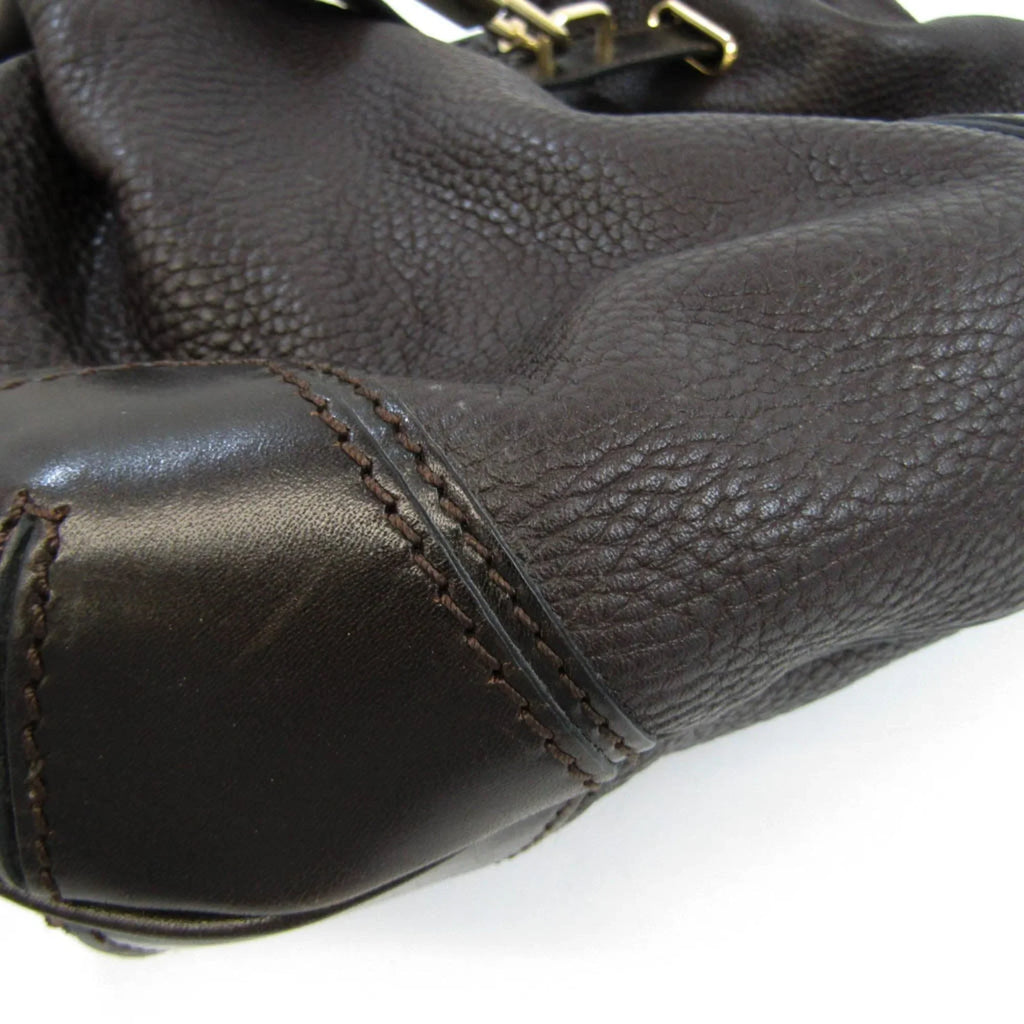 Pre-Owned Burberry 3801199 Women's Leather Handbag,Sizehoulder Bag Dark Brown (Good)