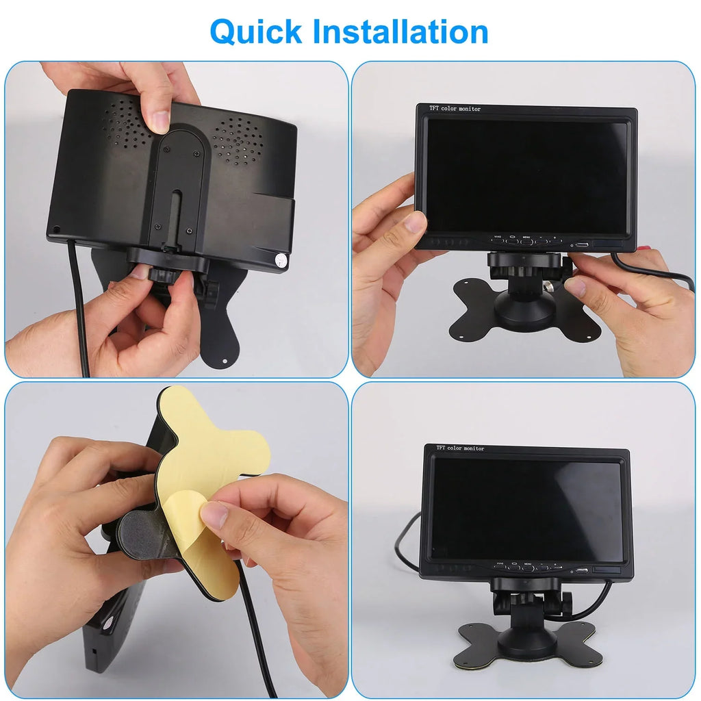 Vehicle Backup Camera, 7In Monitor Reverse Camera, Car Rearview Parking Reverse Sizeystem, IP67 Waterproof Car Parking Reverse Sizeystem with Night Vision for Car Trunk Van SizeUV