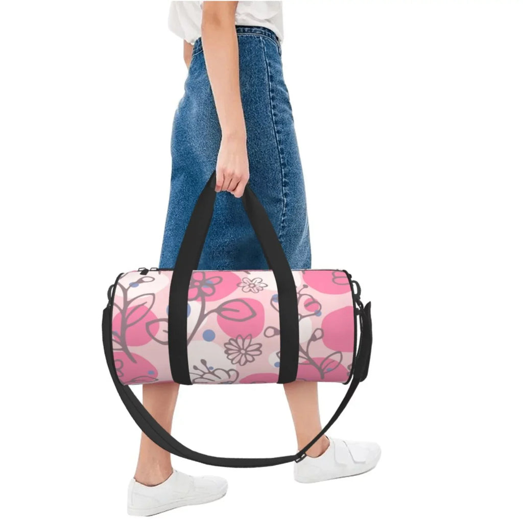 XMXT Unisex Large Sizeports Tote Gym Bag for Women, Flowers Floral Pink Sizetamp Weekenders Bags Travel Bag