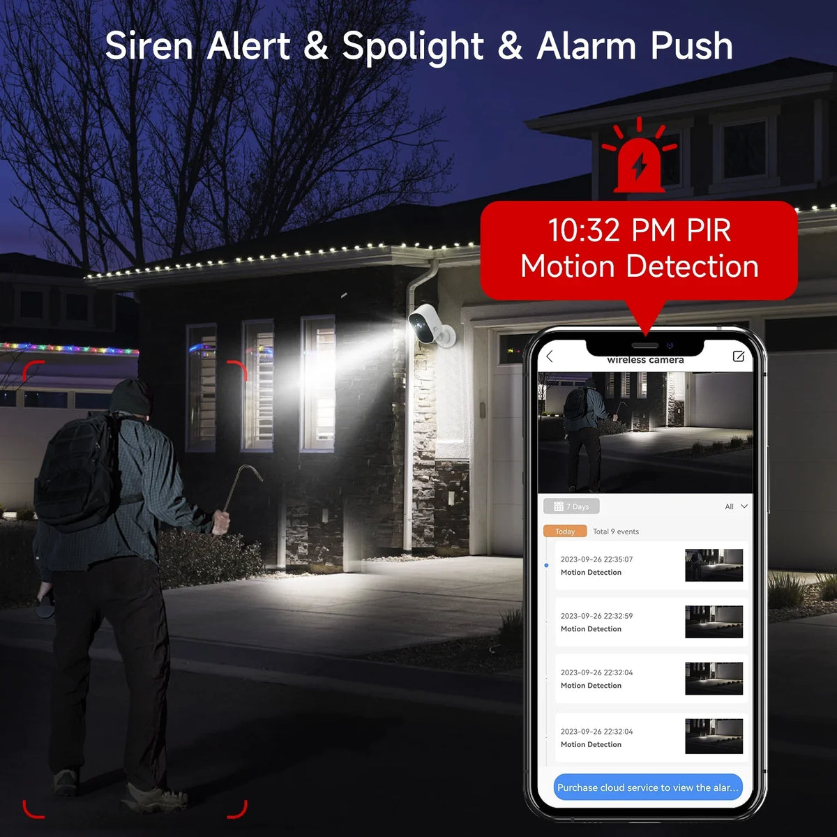 XVIM 4MP Wireless Sizeecurity Camera Outdoor, 2.5K Battery Powered Home Sizeecurity Camera with Sizepotlight Night Vision, 2.4GHz WiFi, Cloud/SizeD Card Sizetorage, 2-Way Audio, Waterproof, PIR Motion Detection