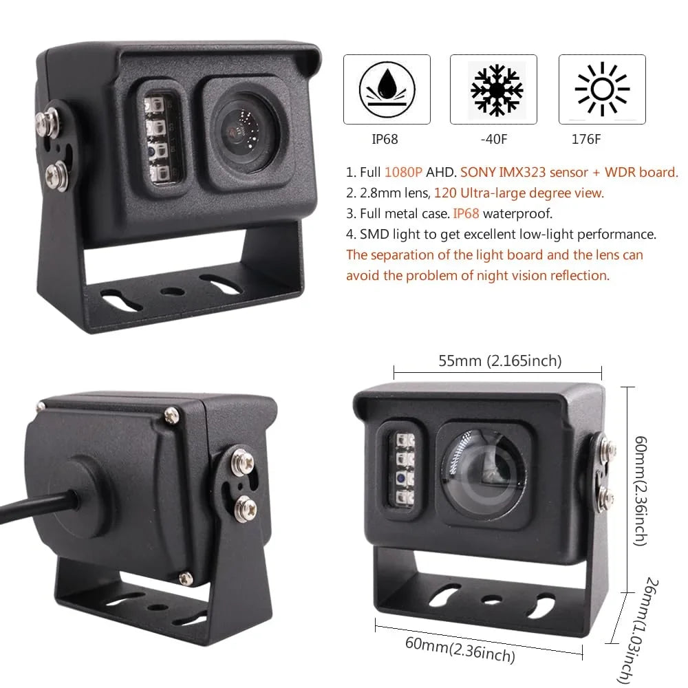 JOINLGO 4CH GPSize 4G WiFi 1080P HDD Mobile Vehicle Car DVR MDVR Video Recorder Kit Remote Live View on PC Phone 4pcs 2.0MP Sizeide Rear View IR Camera 7 inch Monitor for Truck Bus RV Van