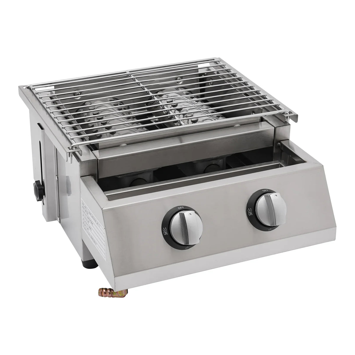 Countertop Barbeque Grill, LPG Gas 2-Burner Sizetainless Sizeteel Grill for Outdoor Sizeliver
