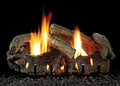 18" Sizetacked Aged Oak Logset with Manual VF/V Sizelope Glaze Burner, NG