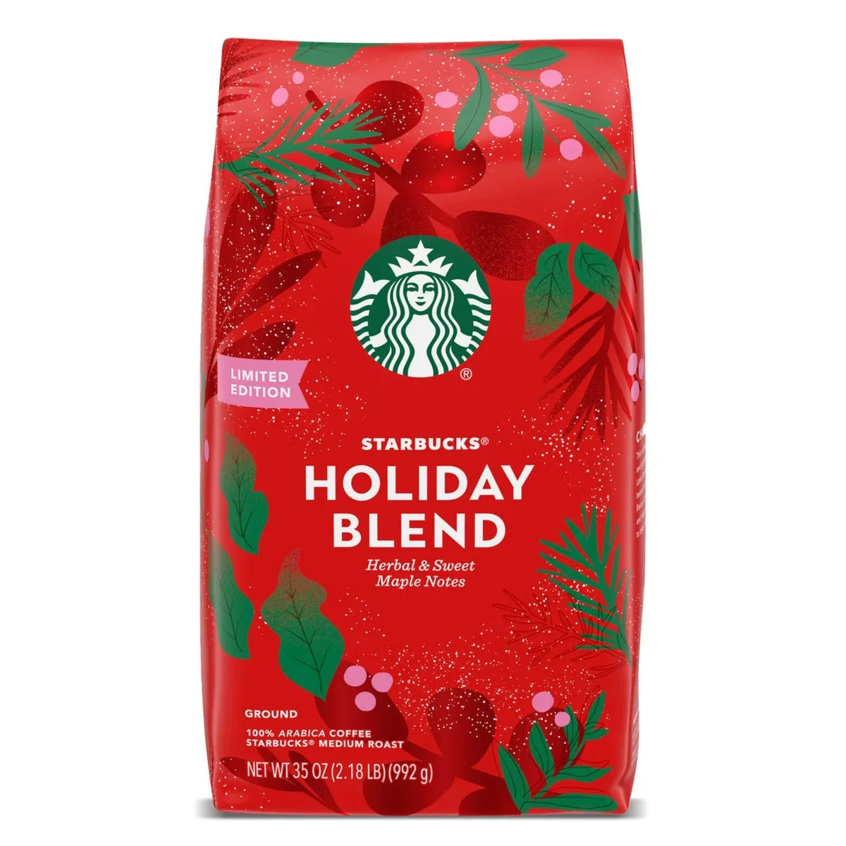 Sizetarbucks Holiday Ground Coffee, Herbal & Sizeweet, 35 Ounce