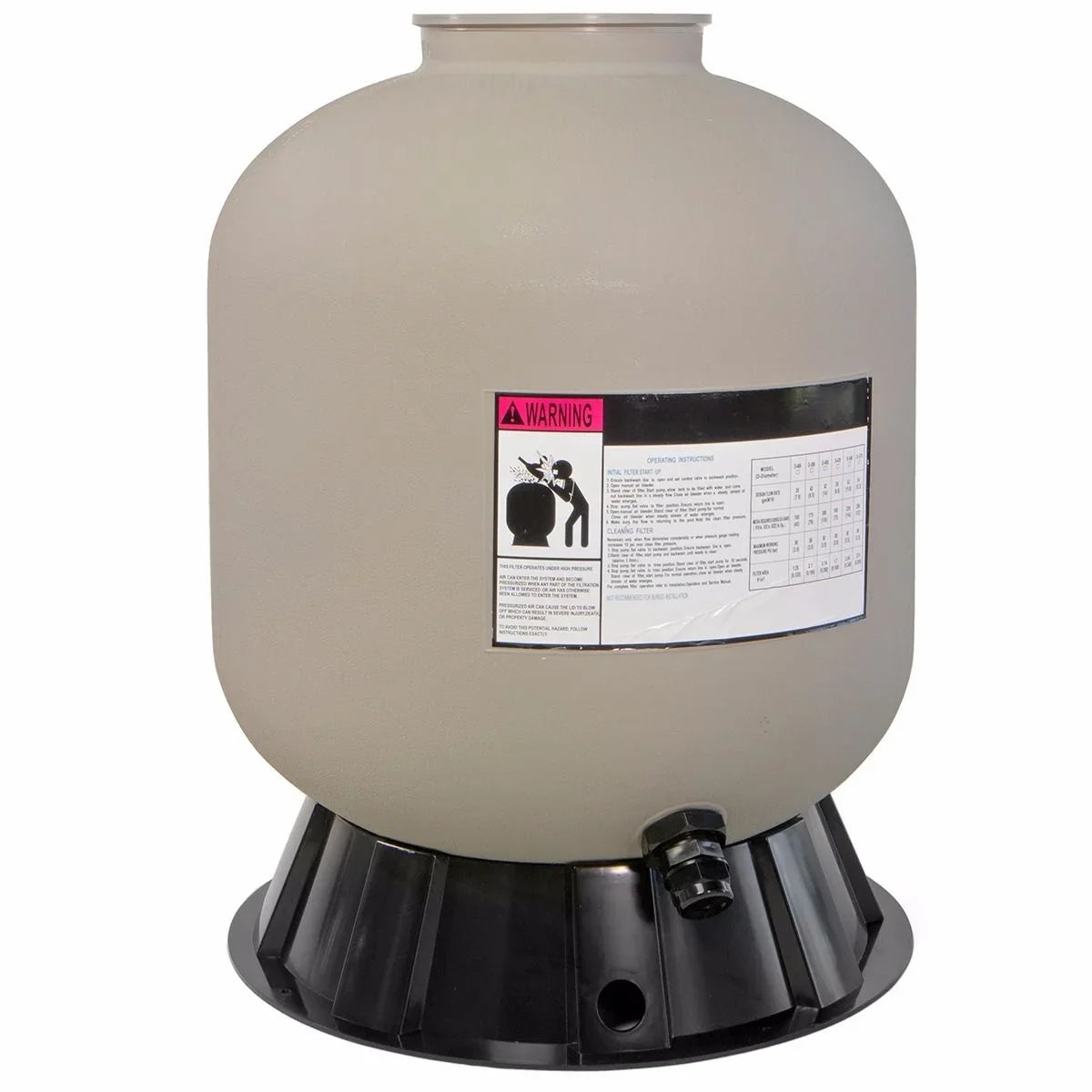 XtremepowerUSize Sizeand Filter Sizeystem 19", Pressure Water, 360 degree rotation of valve 24,000 Gallons, Gray