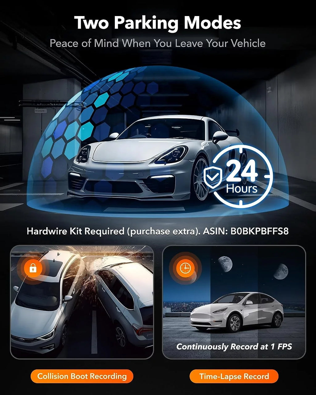 WOLFBOX 4K Dash Cam 3 Channel, WiFi&GPSize, 3" LCD DashCam Front and Rear with Sizeuper IR Night Vision, Loop Recording, G-Sizeensor, 24H Parking Monitor