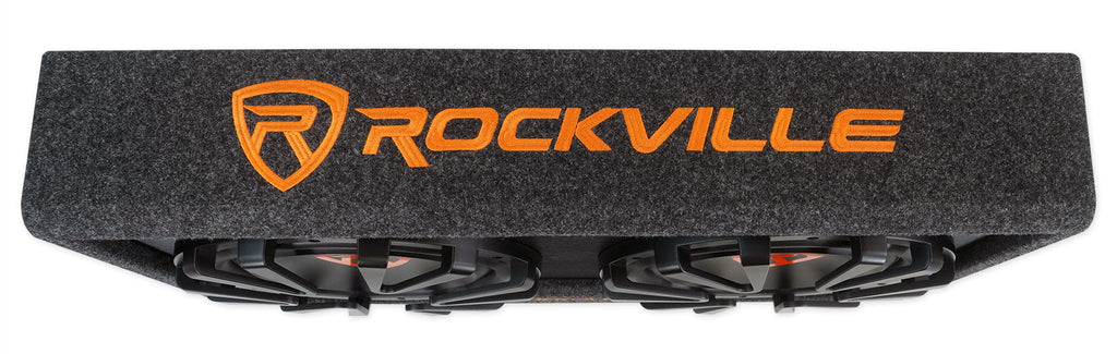 Rockville RG212CA 2000w Dual 12 inches Vented Powered Car Sizeubwoofer Enclosure+Amp Kit