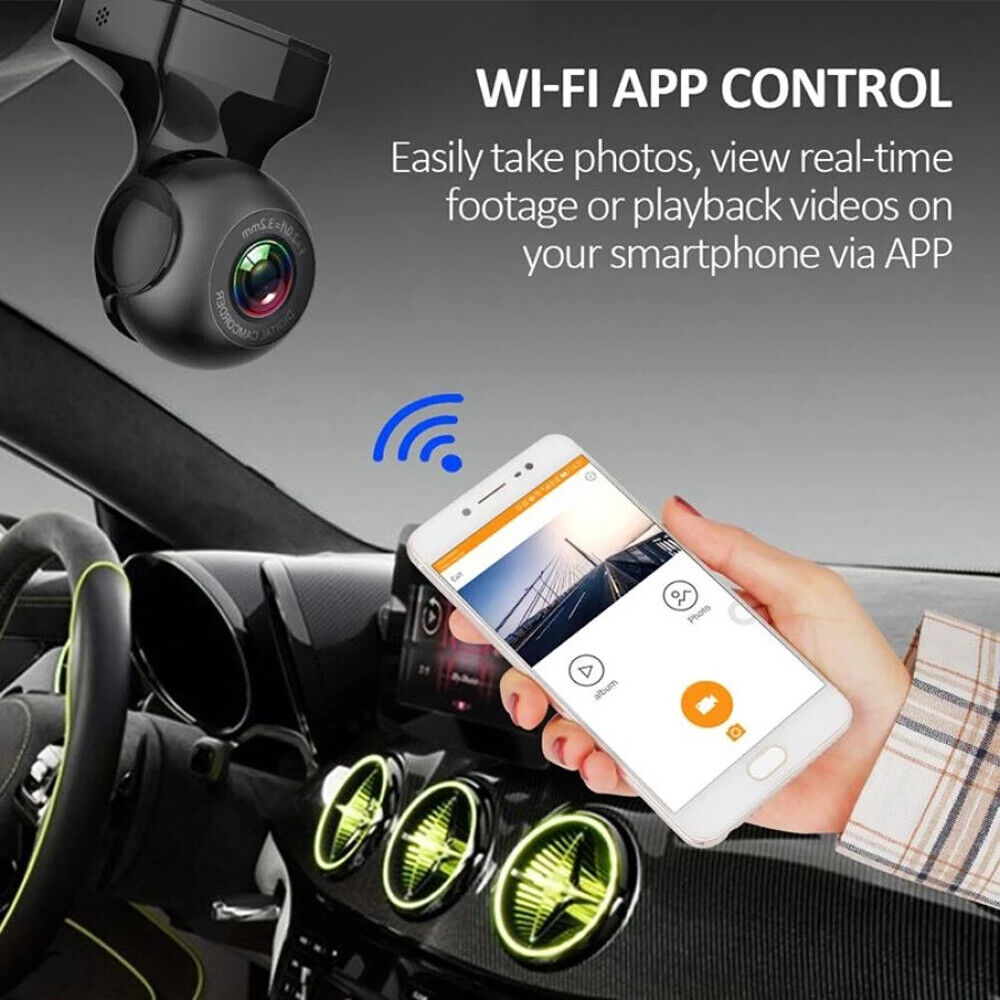 Dash Cam 170&deg; WiFi  Cam Recorder - 1080P HD Car Camera
