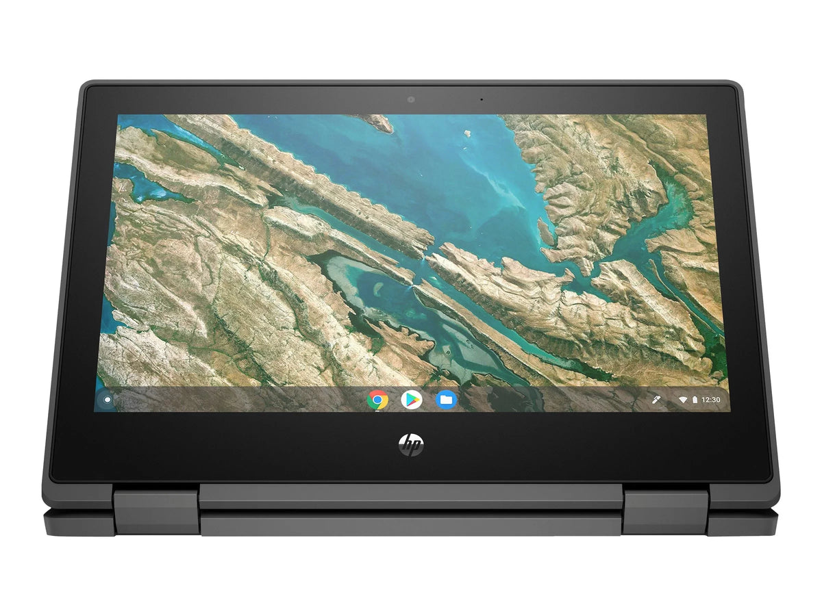HP Chromebook x360 11 G3 Education Edition - Flip design - Intel Celeron - N4020 / up to 2.8 GHz - Chrome OSize - UHD Graphics 600 - 4 GB RAM - 32 GB eMMC - 11.6" IPSize touchscreen 1366 x 768 (HD) - Wi-Fi 5 - chalkboard gray - kbd: USize