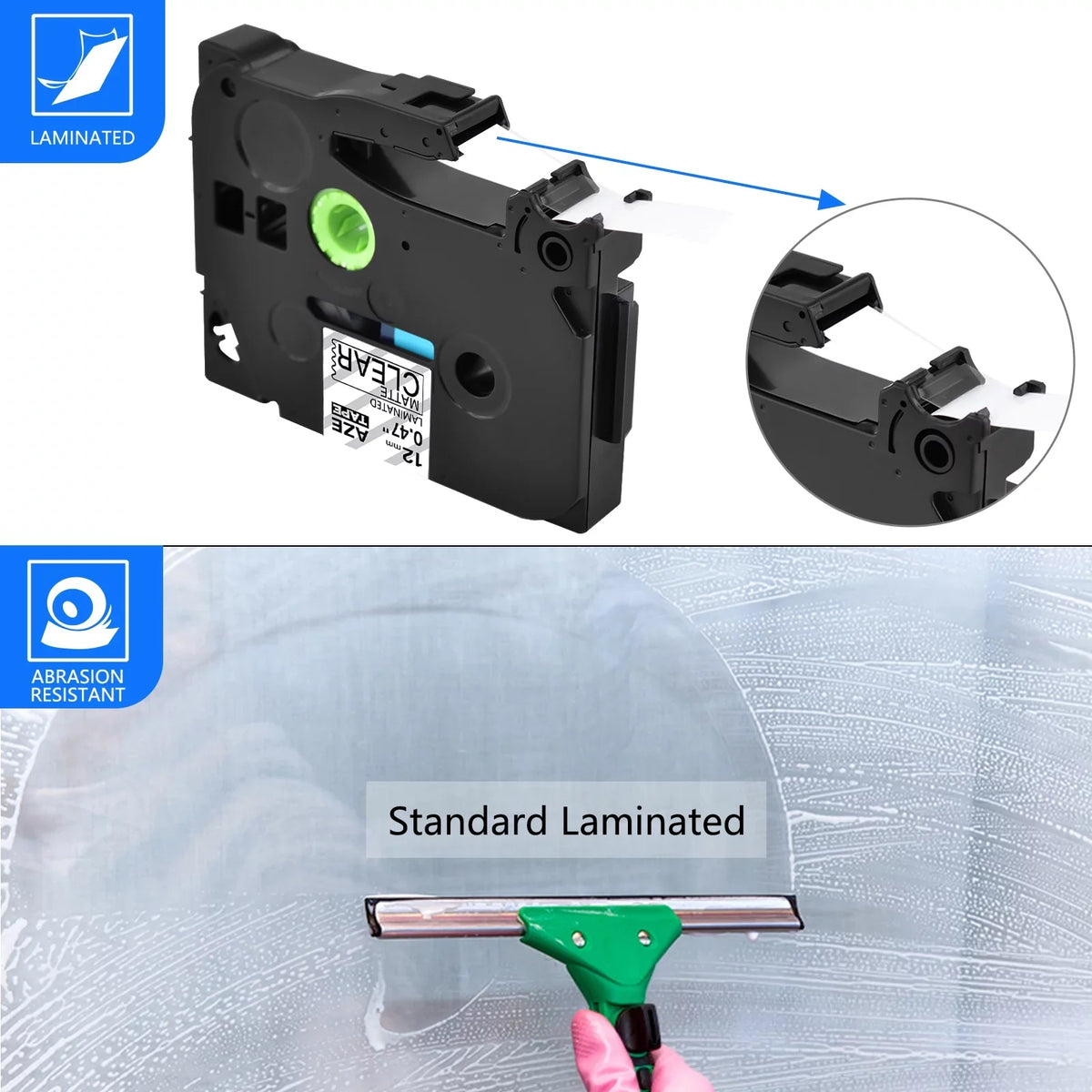 GREENCYCLE 10PK Compatible for Brother P-touch Black on Matte Clear 12mm 0.47" TZe-M31 TZ-M31 TZM31 TZeM31 Laminated Label Tape