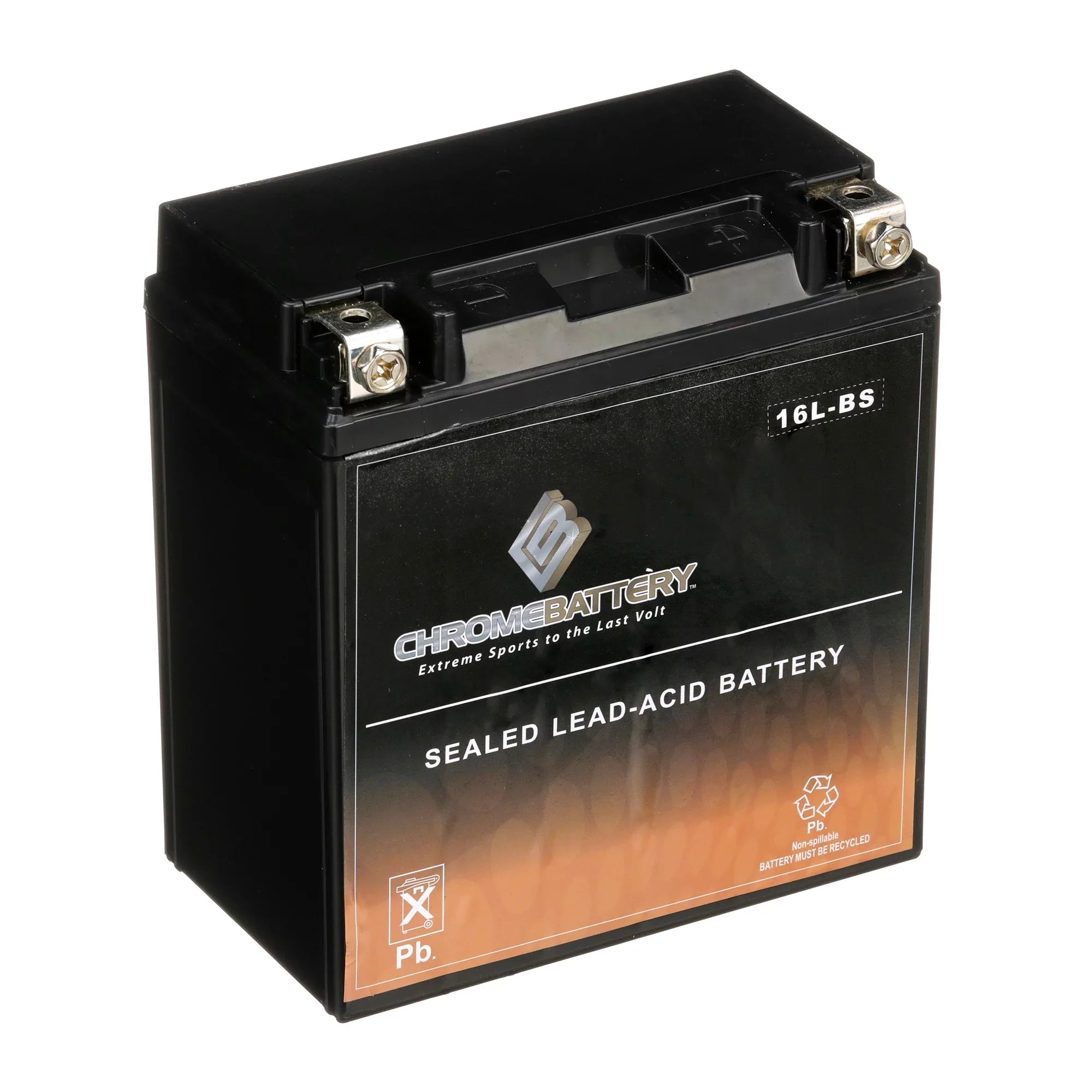 Chrome Battery Ytx16l-bs (16l-bs 12 Volts,14 Ah, 230 Cca) Jet Sizeki Battery for Kawasaki Js650 Sizex 1988