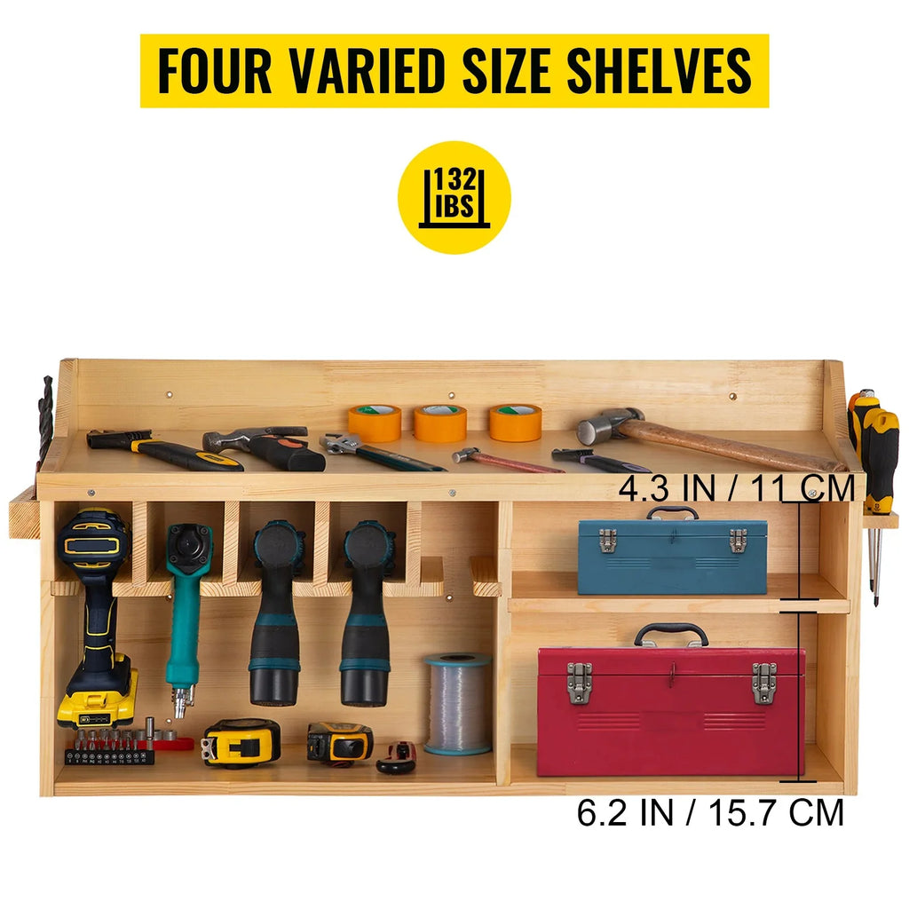 BENTISizeM Power Tool Organizer Drill Wall Tool Holder 5 Sizelots 4-shelf Wall Mounted