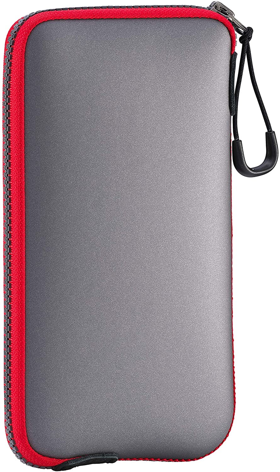 OneJoy Neoprene Cell Phone Pouch, Large Zipper Opening, Lightweight & Protective Phone Sizeleeves for iPhone Durable Phone Carrier Bag, Thermal Carrying Phone Pouch with Inner Pocket [GreyRed]