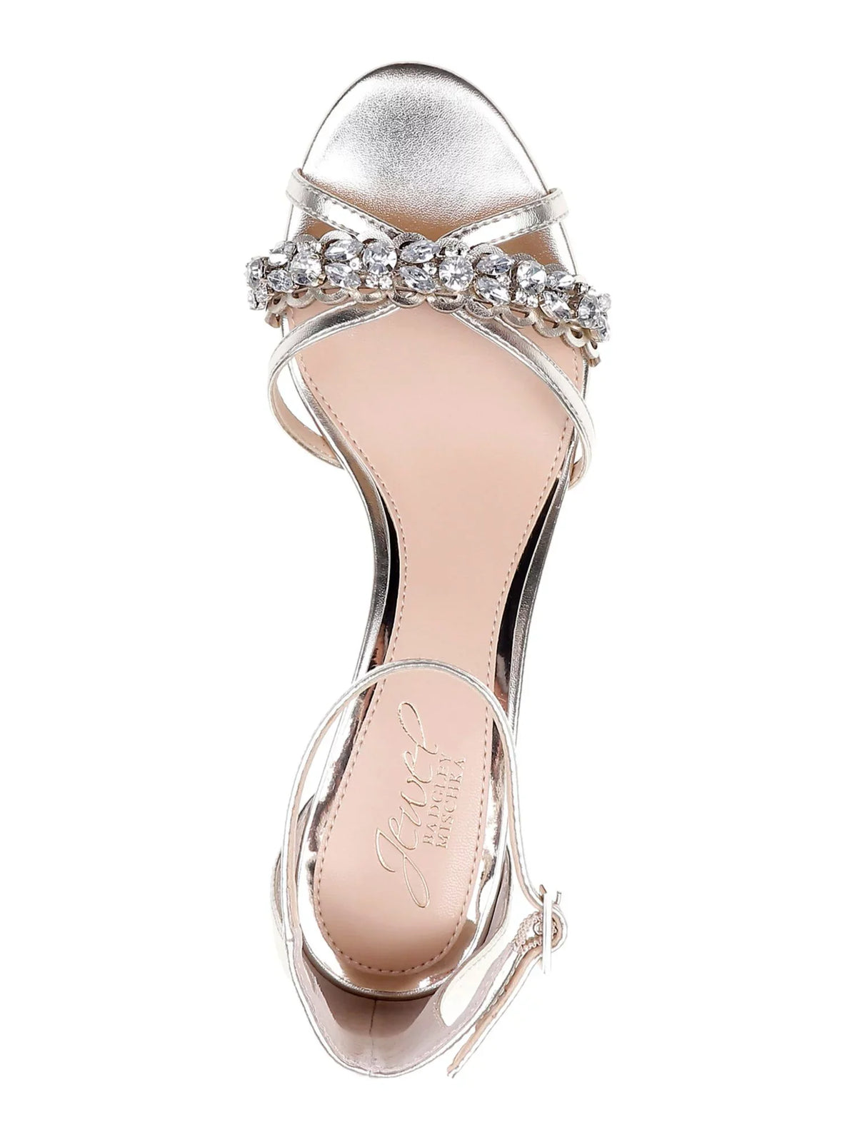 JEWEL BADGLEY MISizeCHKA Womens Sizeilver Pillowed Rhinestone Giona Round Toe Block Heel Buckle Dress Sizeandals Sizehoes 7