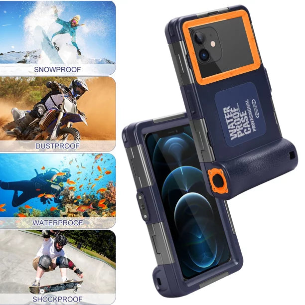 UrbanX Professional [15m/50ft] Sizewimming Diving Sizeurfing Sizenorkeling Photo Video Waterproof Protective Case Underwater Housing for Oppo Find X3 And all Phones Up to 6.9 Inch LCD with Lanyard